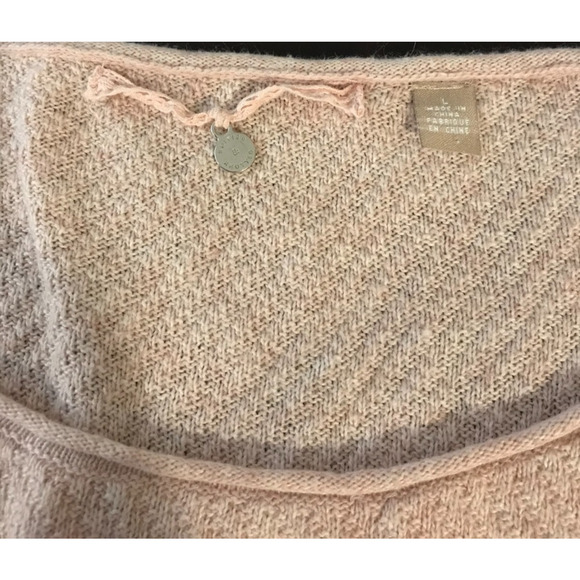 Anthropologie Knitted & Knotted Bloom Blush Pink Lace Pullover Sweater - Large - Picture 7 of 10